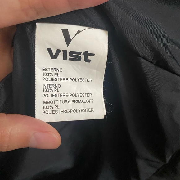 Vist Black Fitted Snow Ski Jacket Parka Primaloft Made in Italy Medium M Small S - Picture 9 of 9